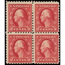 425, Mint 2¢ LH/NH Block With "Pink Back" Analine - Scarce! .. Stuart Katz
