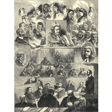 TICHBORNE CASE - SKETCHES OF HEADS IN COURT 1872 George Montbard ENGRAVING