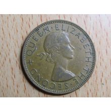 New Zealand 1962 1d Penny Coin