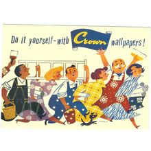 OPIE PUBLISHED CROWN WALLPAPER UK FREE POST