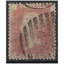 1858 SG43 1d Red Plate 140 Good Used (faded) Check Letters "GJ" ...