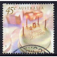 Australia 1999 Personal Greetings - Birthday Cake 45c Used