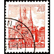 Germany 1961 DDR Landscapes 20Pfg Used Stamp Buildings Wernigerode Town Hall