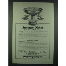 1919 Quaker Oats Puffed Wheat, Rice and Corn Puffs Ad - Summer Dishes