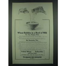 1919 Quaker Oats Puffed Wheat, Rice and Corn Puffs Ad - Wheat Bubbles