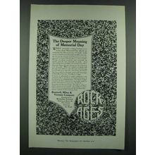 1919 Rock of Ages Memorials Ad - The Deeper Meaning