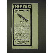 1973 Norma Ammunition Ad - Quality Shows Up Here