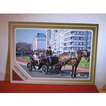 HORSE AND CARRIAGE, OSTEND, OOSTENDE, Belgium used postcard 1993 pm #