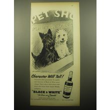 1959 Black & White Scotch Ad - art by Morgan Dennis - Character will tell!