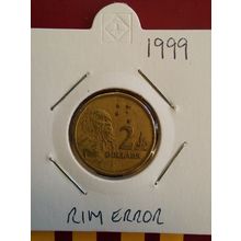 1999 Australian $2 - Obverse Rim Error - Circulated