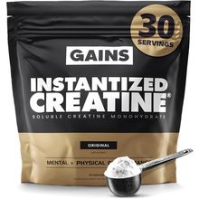 Gains in Bulk Instantized Creatine Monohydrate for Women and Men, Soluble Pre Wo