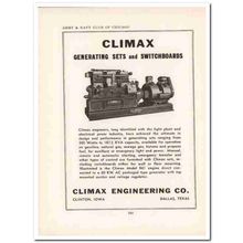climax engineering company 1943 generating set switchboards vintage ad