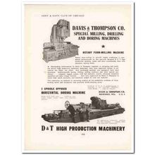 davis thompson company 1943 mill drill machines ww2 wartime vintage ad