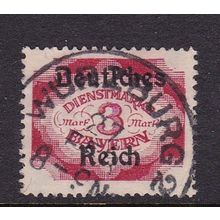 GERMANY BAVARIA 1920 OFFICIAL DEUTCHES REICH O/P 3mk VALUE USED