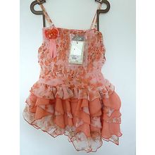 DESIGNER FUN&FUN PRETTY ORANGE FLOWER PARTY DRESS £69 BNWT AGE 2 & AGE 5