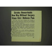 1959 Preperation H Ointment Ad - Shrinks Hemorrhoids
