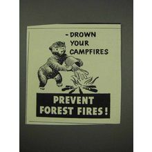 1959 Prevent Forest Fires Ad - Drown Your Campfires