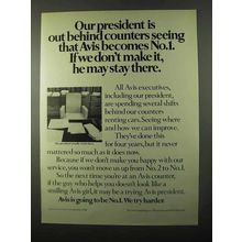 1971 Avis Rent-a-Car Ad - Our President Behind Counters