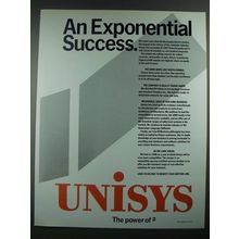 1988 Unisys Technology Ad - An Exponential Success