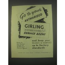 1949 Girling Brakes Ad - Go to your authorised Girling Service Agent