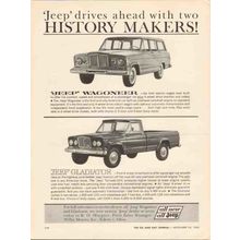 WILLYS MOTORS 1962 History Makers Wagoneer Gladiator Jeep vintage ad