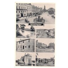 multiview, DUMFRIES. unused vintage postcard RP. by Valentine