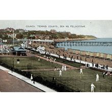 Tennis Courts Sea Road Felixstowe Suffolk Old Colour Postcard