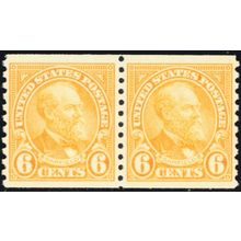 723, Mint Superb NH 6¢ Pretty Coil Pair - Stuart Katz