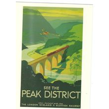 RAIL ADVERTISING LMS PEAK DISTRICT CARD NO DRG 128 INC UK POSTAGE