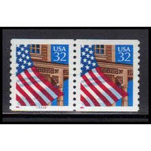 2913v 32c U.S. Flag Over Porch Very Fine MNH LGG CNP Left 33333 PA1706