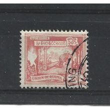 Burma.SG145 30p Elephant hauling log (Red).Fine Used.Jul25i