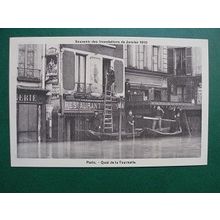 CP 1910 - Flood in Paris ( Quai de la Tournelle )