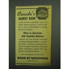1942 Bank of Montreal Ad - Canada's Oldest Bank