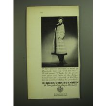 1970 Birger Christensen Fur Coats Ad - When you've enjoyed a meal in Denmark