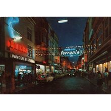 Adolf Buylstraat Ostende Belgium Night Illuminations Postcard