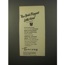 1954 The Tuscany Hotel Ad - New York's biggest little hotel (It's fabulous)