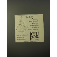 1954 Henri Bendel Collection for Brides and Bridesmaids Advertisement