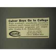 1969 Culver School Ad - Culver boys go to college