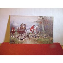 FOX-HUNTING by J. Sanderson Wells used antique postcard by Faulkner =