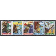 Sénégal 2015 (Reissue 1977) Evolution de la pêche poissons bande de 5 MNH**