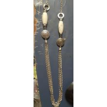 womens silvertone long necklace perfect