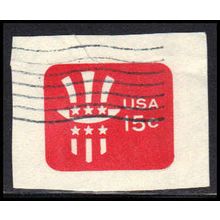 Used U581 15c Uncle Sam Very Fine Cut Square Z2940