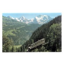 BERGBAHN, LAUTERBRUNNEN-MURREN unused postcard TRAMLIFT =