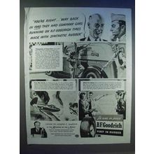1943 Goodrich Tires Ad - Made With Synthetic Rubber