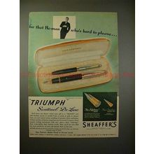 1946 Sheaffer's Triumph Sentinel DeLuxe Pen Set Ad!!!
