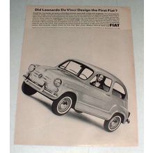 1965 Fiat 600D Car Ad - Leonardo Da Vinci Design?