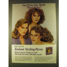 1980 Revlon Instant Styling Perm Ad - Three Styles