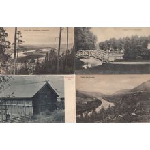 Marienlyst Park Denmark Pond 4x Old Danish & Europe Postcard s