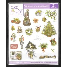 See-D's. Vintage Christmas (50318) Rubber Stamp Set. Stamping Cardmaking Crafts