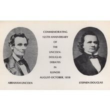 125th Anniversary Of Illinois Lincoln Douglas 1858 Debates USA Postcard